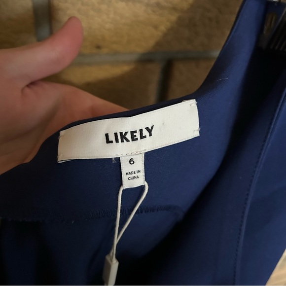 NWT LIKELY Rollins One Shoulder Ruffle Hem Ponte Dress Size 6 - Picture 3 of 6